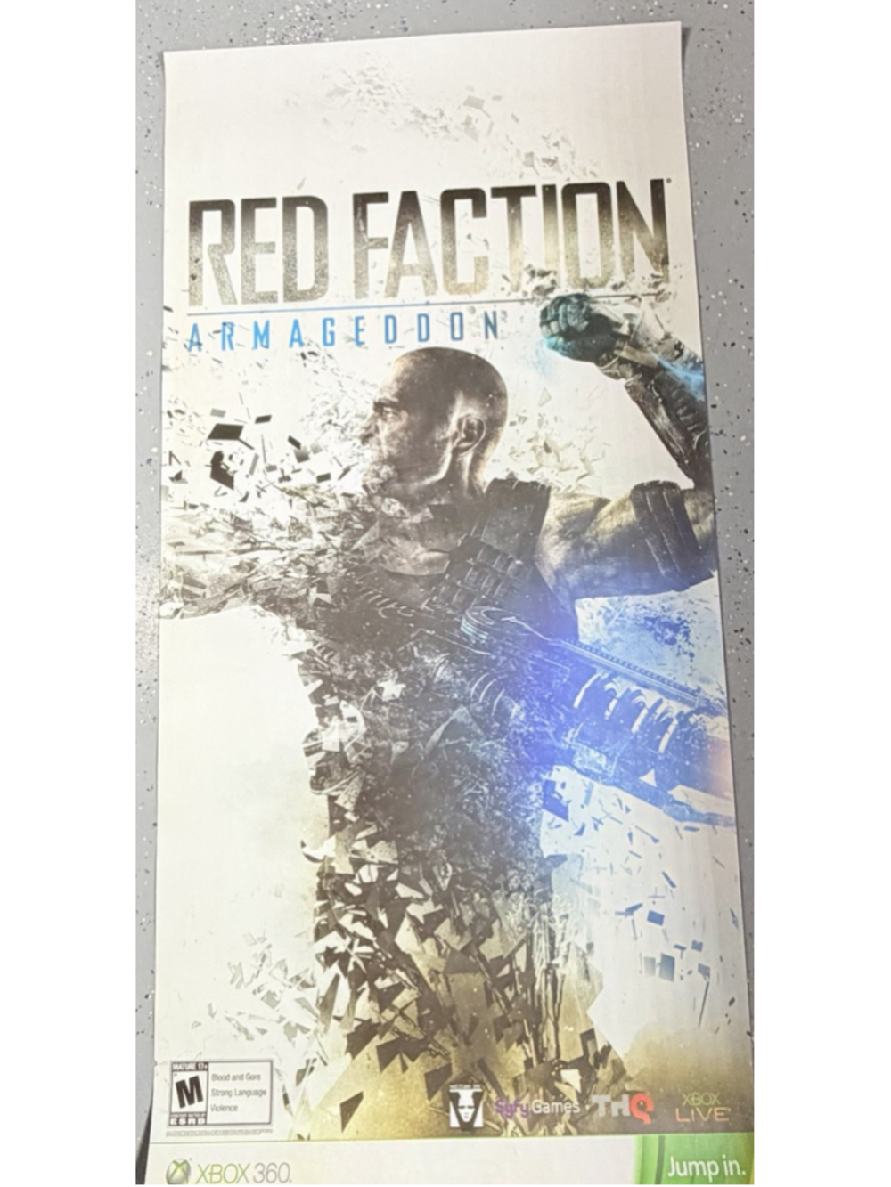 Red Faction Armageddon Xbox 360 Promo Poster 28x58 THQ Volition Syfy